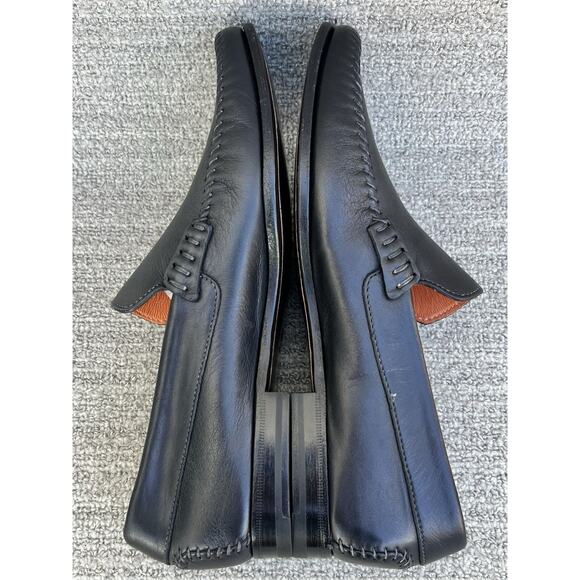 $750 SANTONI Paine Black Leather Loafer Men\'s Size 8 US NEW main image 6